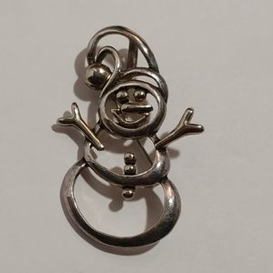 Snowman Brooch/Pin - Metal - Sturdy